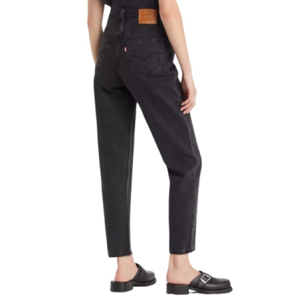 Levi’s Premium 80’s Mom Jeans Black High Rise Tapered Big E Size 25